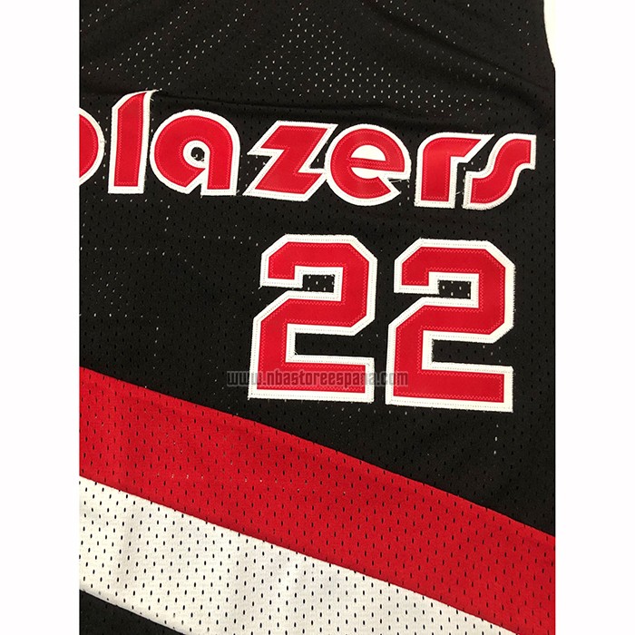 Camiseta Portland Trail Blazers Clyde Drexler NO 22 Hardwood Classics Throwback Negro